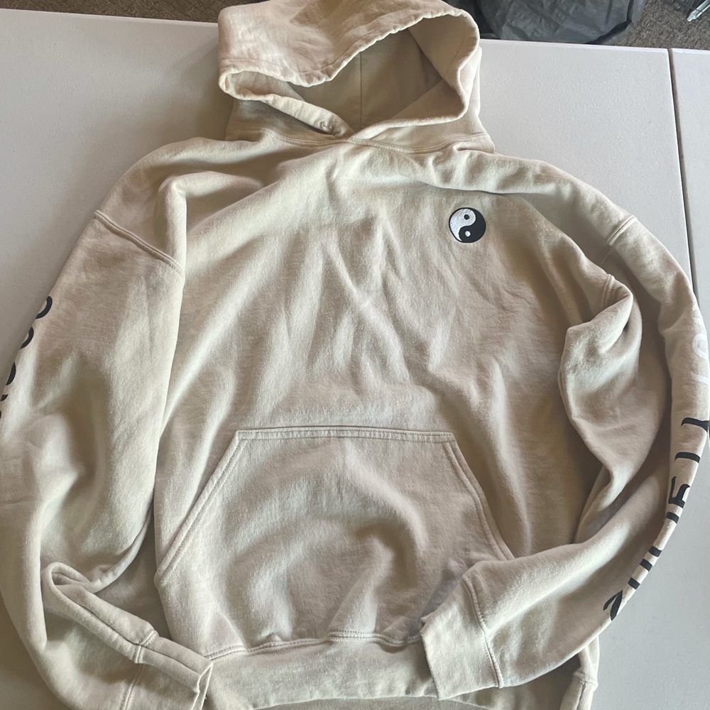 Ying Yang Cream Hoodie | Size Large
